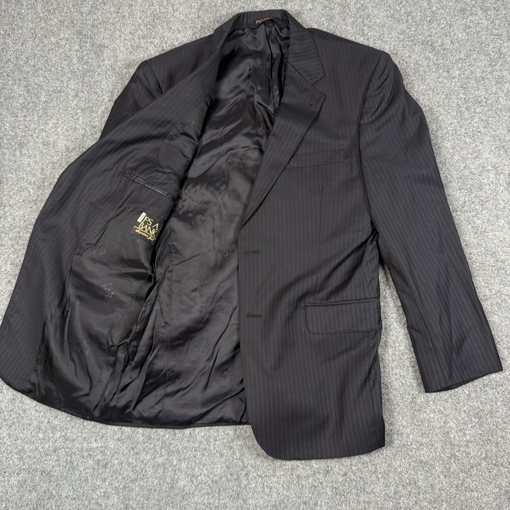 ✨ Jos A Bank Signature Gold Super 150s Wool Pinstripe Suit Jacket Blazer 41R